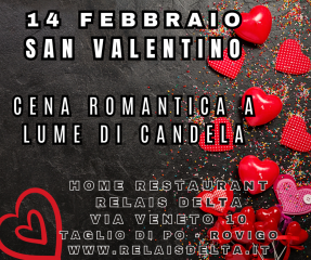 Cena romantica a lume di candela 14 febbraio san valentino